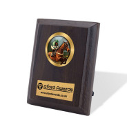 Equestrian Walnut Plaque with Strut