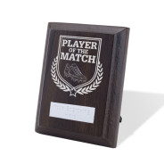 UV Colour Printed Football Player of the Match Walnut Plaque with Strut