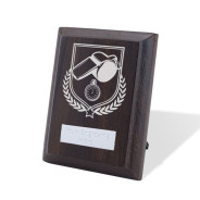 UV Colour Printed Football Referee Walnut Plaque with Strut
