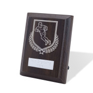 UV Colour Printed Gaelic Football Walnut Plaque with Strut