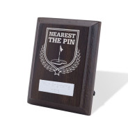 UV Colour Printed Nearest the Pin Walnut Plaque with Strut