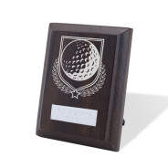 UV Colour Printed Golf Walnut Plaque with Strut