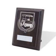 UV Colour Printed Golf Buggy Walnut Plaque with Strut