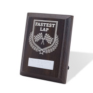 UV Colour Printed Motorsport Fastest Lap Walnut Plaque with Strut