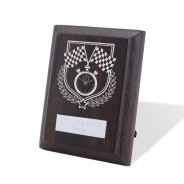 UV Colour Printed Motorsport Walnut Plaque with Strut