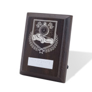 UV Colour Printed Motorsport Walnut Plaque with Strut
