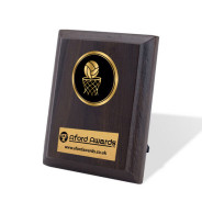 Netball Walnut Plaque with Strut