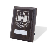 UV Colour Printed Poker Walnut Plaque with Strut