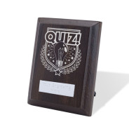 UV Colour Printed Quiz Walnut Plaque with Strut