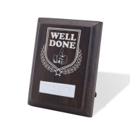 UV Colour Printed Well Done Walnut Plaque with Strut