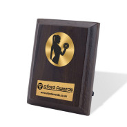 Weightlifting Walnut Plaque with Strut