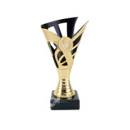 Gold and Black Plastic Cup with Centre Holder on Marble Base