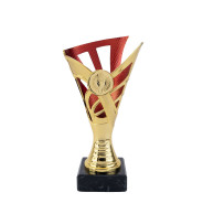 Gold and Red Plastic Cup with Centre Holder on Marble Base 