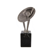 Antique Silver Metal Golf Award on Marble Base