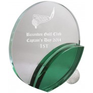 Circle Glass Award with Green Detail