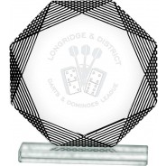 Glass Octagon Award with Black Detail