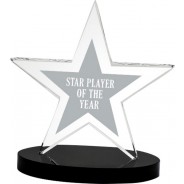 Star Glass Award on Black Base