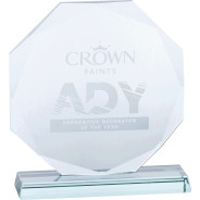 Octagonal Glass Plaque Award