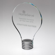 Clear Glass Lightbulb Plaque on Metal Screw Base