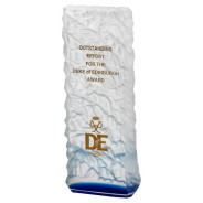 Colour Printed Clear/Blue Glass Rock Column 