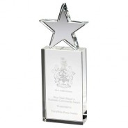 Clear Glass Block with Glass Star