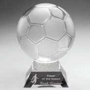 Clear/Frosted Glass Football on Base