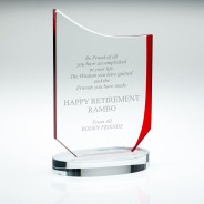 Clear/Red Glass Plaque with Presentation Box
