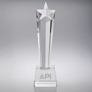Clear Glass Star Column on Base