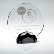 Clear Glass Round Plaque with Presentation Box