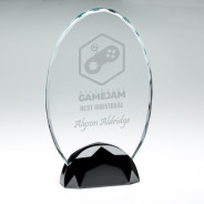 Clear Glass Oval Plaque with Presentation Box