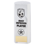 White Plastic Filled Column Football Most Improved Player