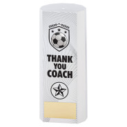 White Plastic Filled Column Football Thank You Coach