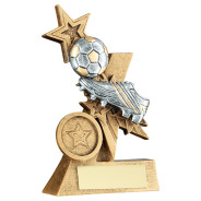 Antique Bronze Football and Boot on Shooting Star