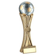 Antique Bronze Most Improved Football Award on Tri-Mesh Column