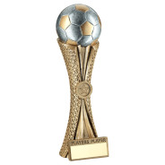 Antique Bronze Players Player Football Award on Tri-Mesh Column