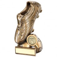 Bronze/Gold Football Boot on Half-Ball Base Trophy