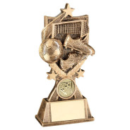 Brz/Gold Football '3 Star Wreath' Series With Plate 