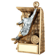Antique Bronze Female Keeper in Goal Trophy