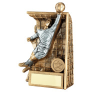 Antique Bronze Male Keeper in Goal Trophy