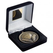 Black Velvet Box and 60mm Football Medal