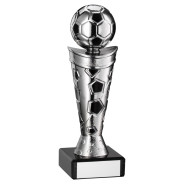 Silver Plastic Football Figure on Black Marble Base