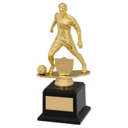 Gold & Black Plastic Male Football Figure on Filled Base