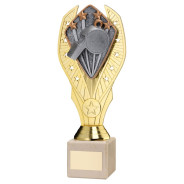Gold Plastic Holder & Referee Disc on Cream Marble Trophy