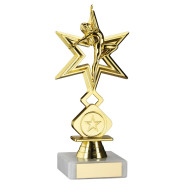 Gold Dance Star Figure on Marble Base