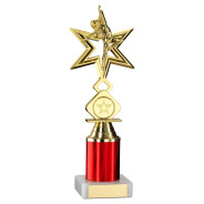 Gold and Red Dance Star Figure on Marble Base
