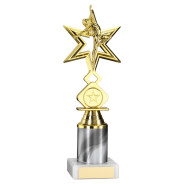 Gold and White Marble Dance Star Figure on Marble Base
