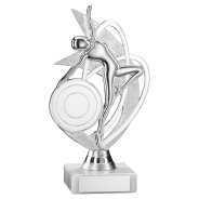 Silver Dance Figure on Marble Base