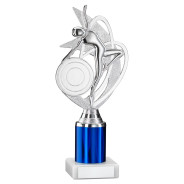 Silver and Blue Dance Figure on Marble Base