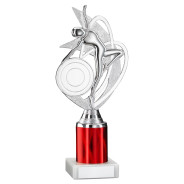 Silver and Red Dance Figure on Marble Base