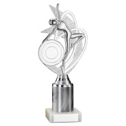 Silver and White Marble Dance Figure on Marble Base